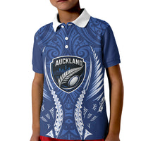 Auckland 2026 Rugby Custom Kid Polo Shirt NZ Maori Silver Fern