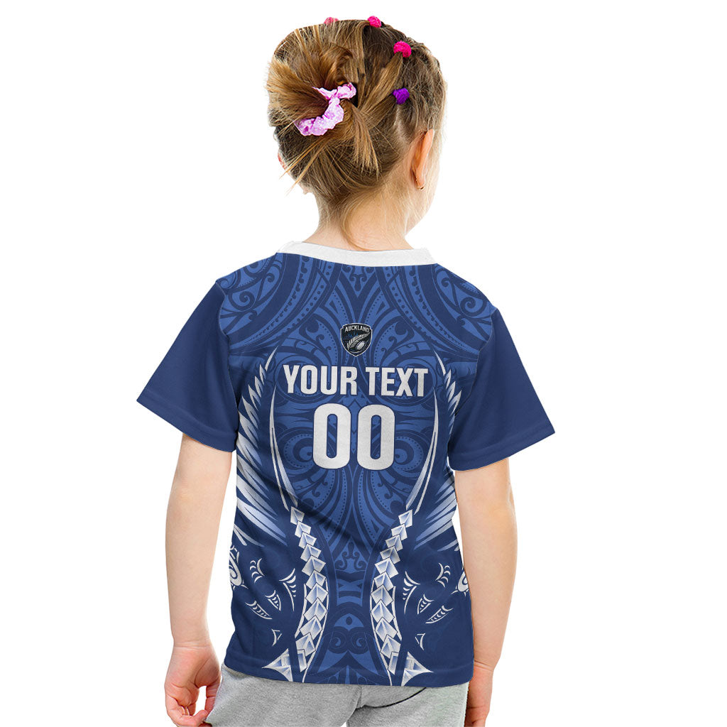 Auckland 2026 Rugby Custom Kid T Shirt NZ Maori Silver Fern LT14 - Polynesian Pride