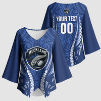 Auckland 2026 Rugby Custom Kimono Sleeve Blouse NZ Maori Silver Fern LT14 - Polynesian Pride