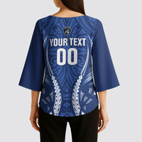 Auckland 2026 Rugby Custom Kimono Sleeve Blouse NZ Maori Silver Fern LT14 - Polynesian Pride