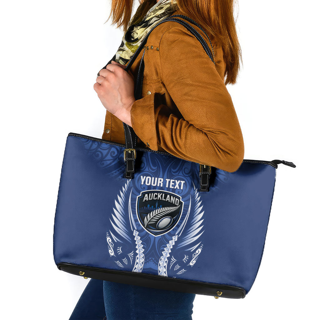 Auckland 2026 Rugby Custom Leather Tote Bag NZ Maori Silver Fern