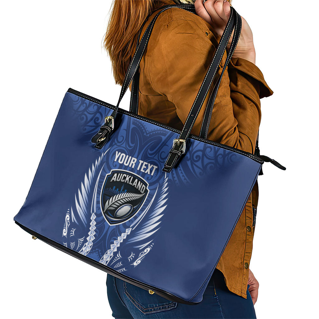 Auckland 2026 Rugby Custom Leather Tote Bag NZ Maori Silver Fern