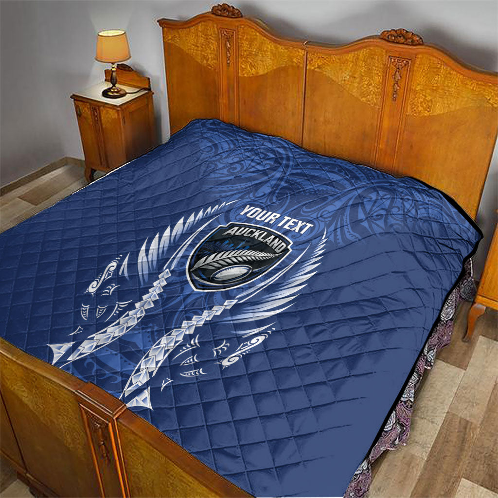 Auckland 2026 Rugby Custom Quilt NZ Maori Silver Fern LT14 - Polynesian Pride