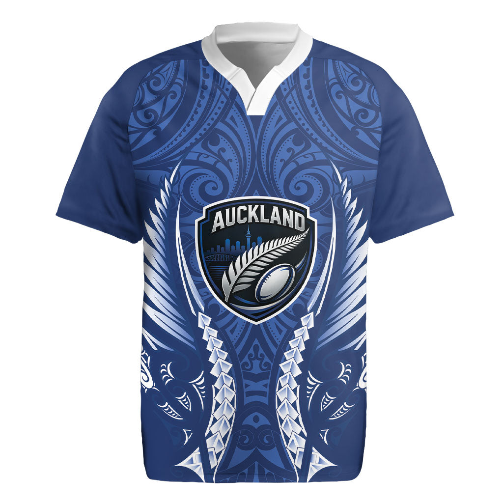 Auckland 2026 Rugby Custom Rugby Jersey NZ Maori Silver Fern LT14 Blue - Polynesian Pride