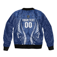 Auckland 2026 Rugby Custom Sleeve Zip Bomber Jacket NZ Maori Silver Fern