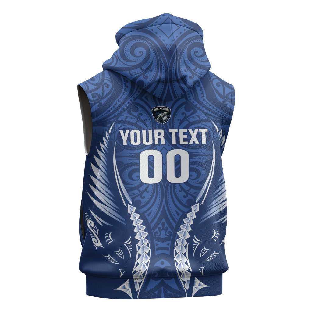 Auckland 2026 Rugby Custom Sleeveless Hoodie NZ Maori Silver Fern