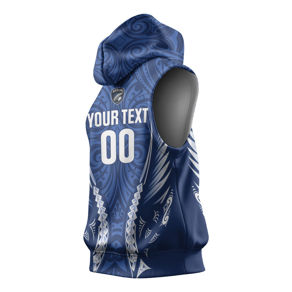 Auckland 2026 Rugby Custom Sleeveless Hoodie NZ Maori Silver Fern