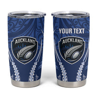 Auckland 2026 Rugby Custom Tumbler Cup NZ Maori Silver Fern LT14 Blue - Polynesian Pride