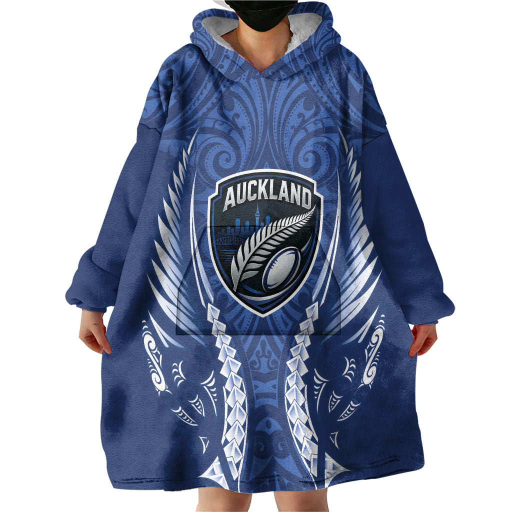 Auckland 2026 Rugby Custom Wearable Blanket Hoodie NZ Maori Silver Fern