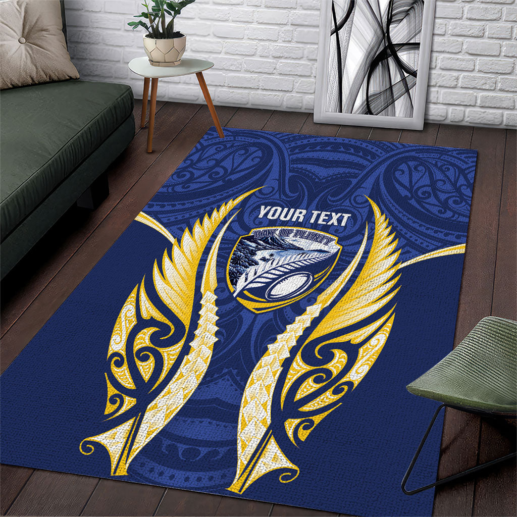 Bay of Plenty 2026 Rugby Custom Area Rug NZ Maori Silver Fern