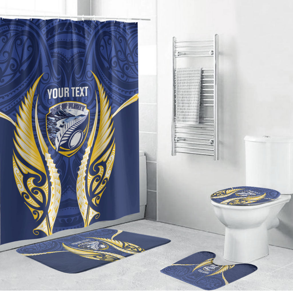Bay of Plenty 2026 Rugby Custom Bathroom Set NZ Maori Silver Fern LT14 Bathroom Set (4 pcs) Blue - Polynesian Pride