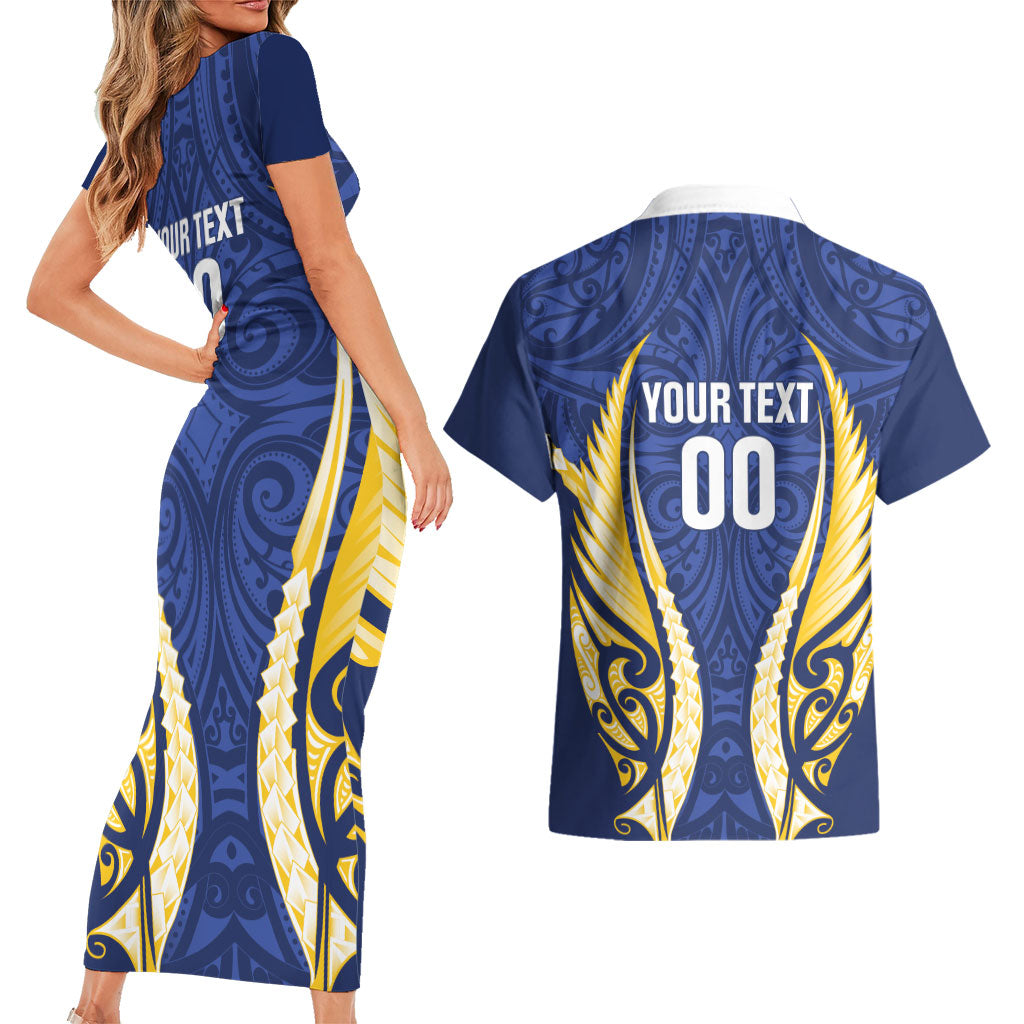 Bay of Plenty 2026 Rugby Custom Couples Matching Short Sleeve Bodycon Dress and Hawaiian Shirt NZ Maori Silver Fern