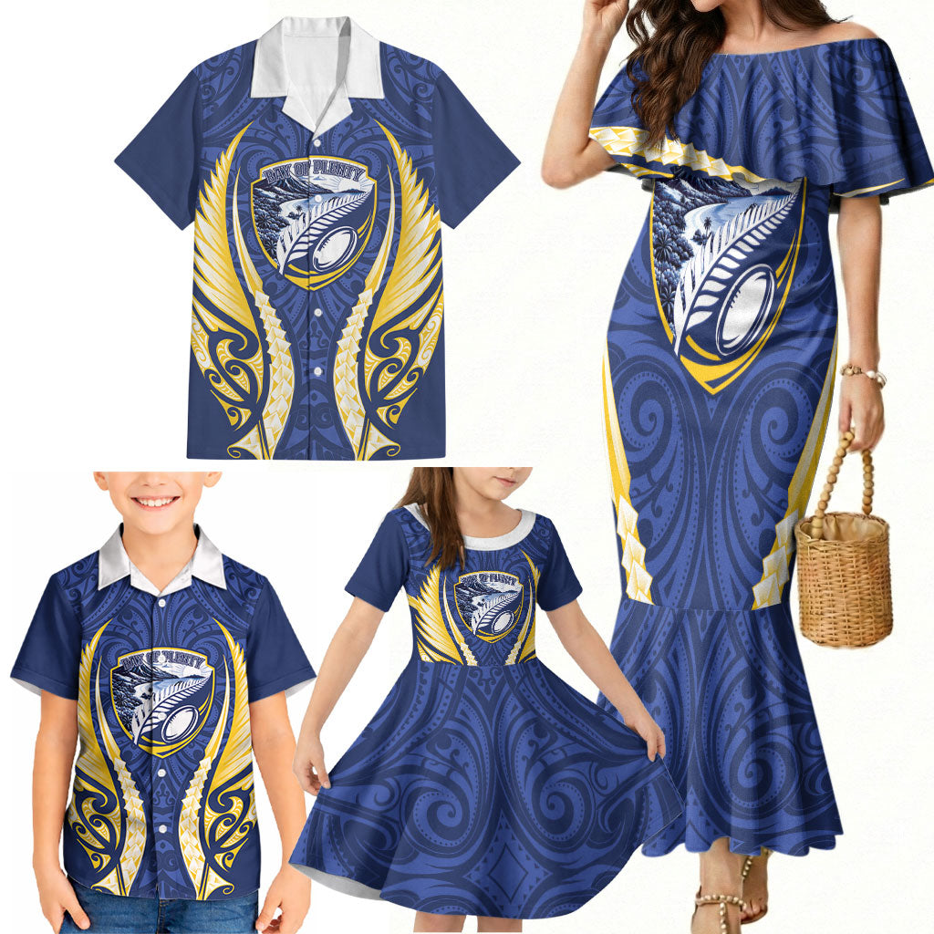 Bay of Plenty 2026 Rugby Custom Family Matching Mermaid Dress and Hawaiian Shirt NZ Maori Silver Fern LT14 - Polynesian Pride