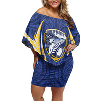 Bay of Plenty 2026 Rugby Custom Family Matching Off Shoulder Short Dress and Hawaiian Shirt NZ Maori Silver Fern