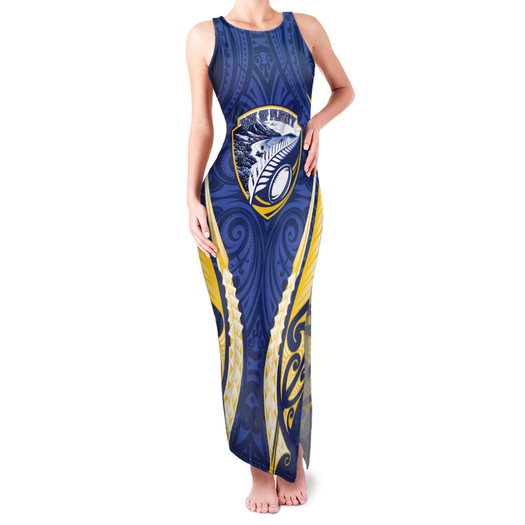 Bay of Plenty 2026 Rugby Custom Family Matching Tank Maxi Dress and Hawaiian Shirt NZ Maori Silver Fern