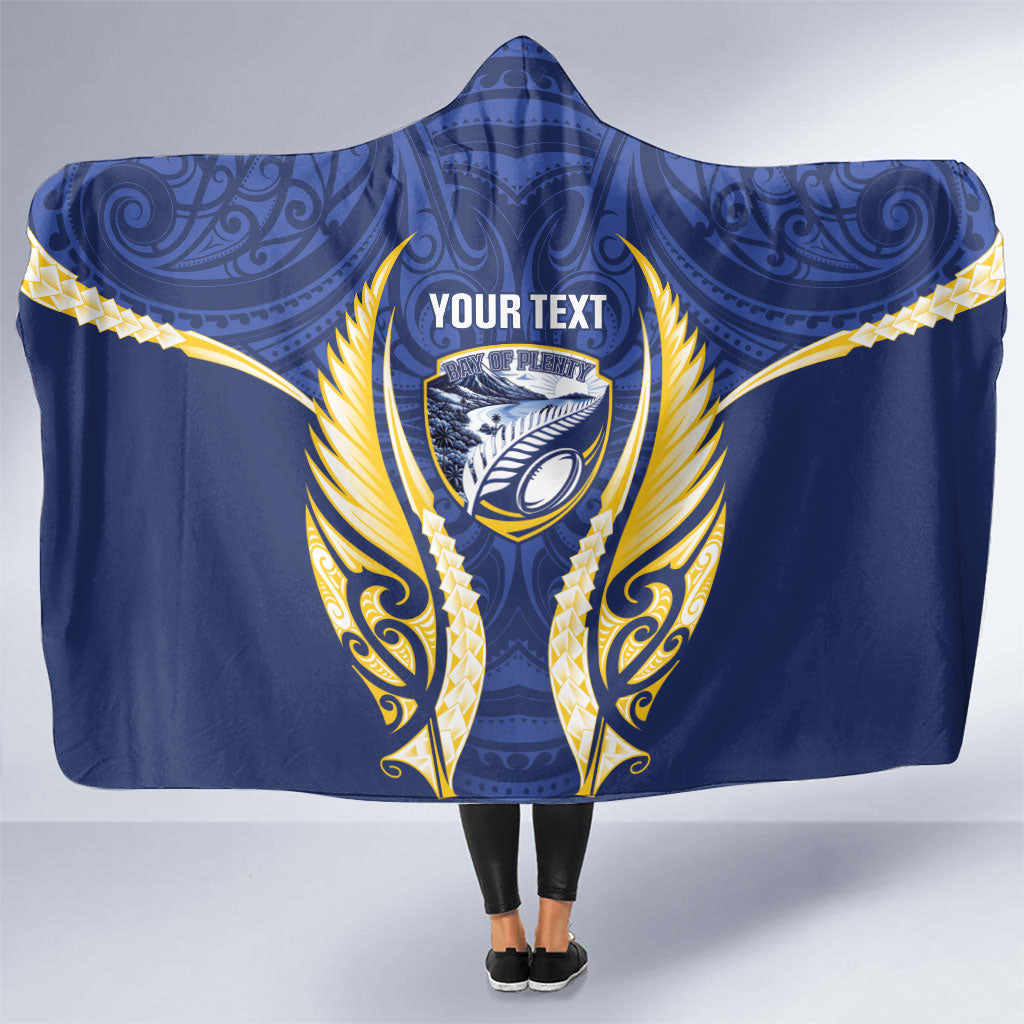Bay of Plenty 2026 Rugby Custom Hooded Blanket NZ Maori Silver Fern LT14 One Size Blue - Polynesian Pride