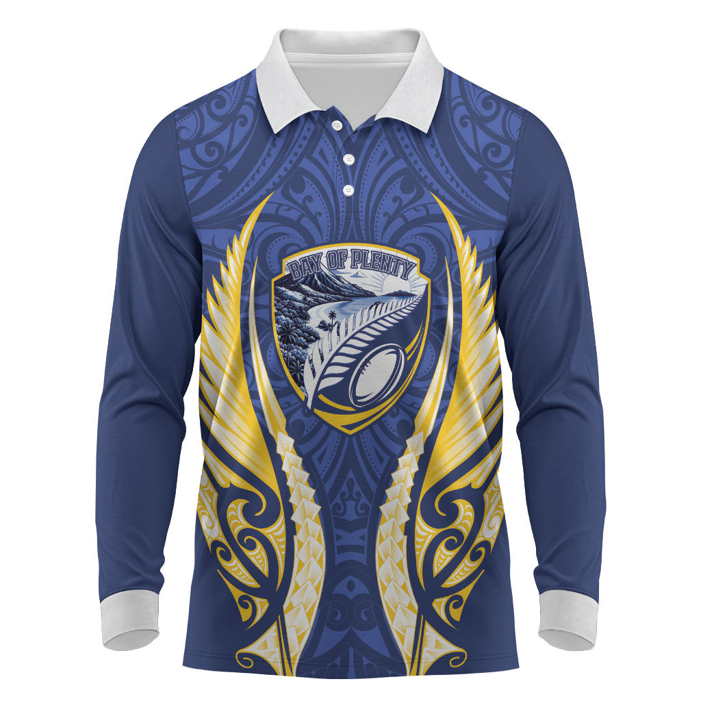 Bay of Plenty 2026 Rugby Custom Long Sleeve Polo Shirt NZ Maori Silver Fern