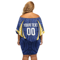 Bay of Plenty 2026 Rugby Custom Off Shoulder Short Dress NZ Maori Silver Fern