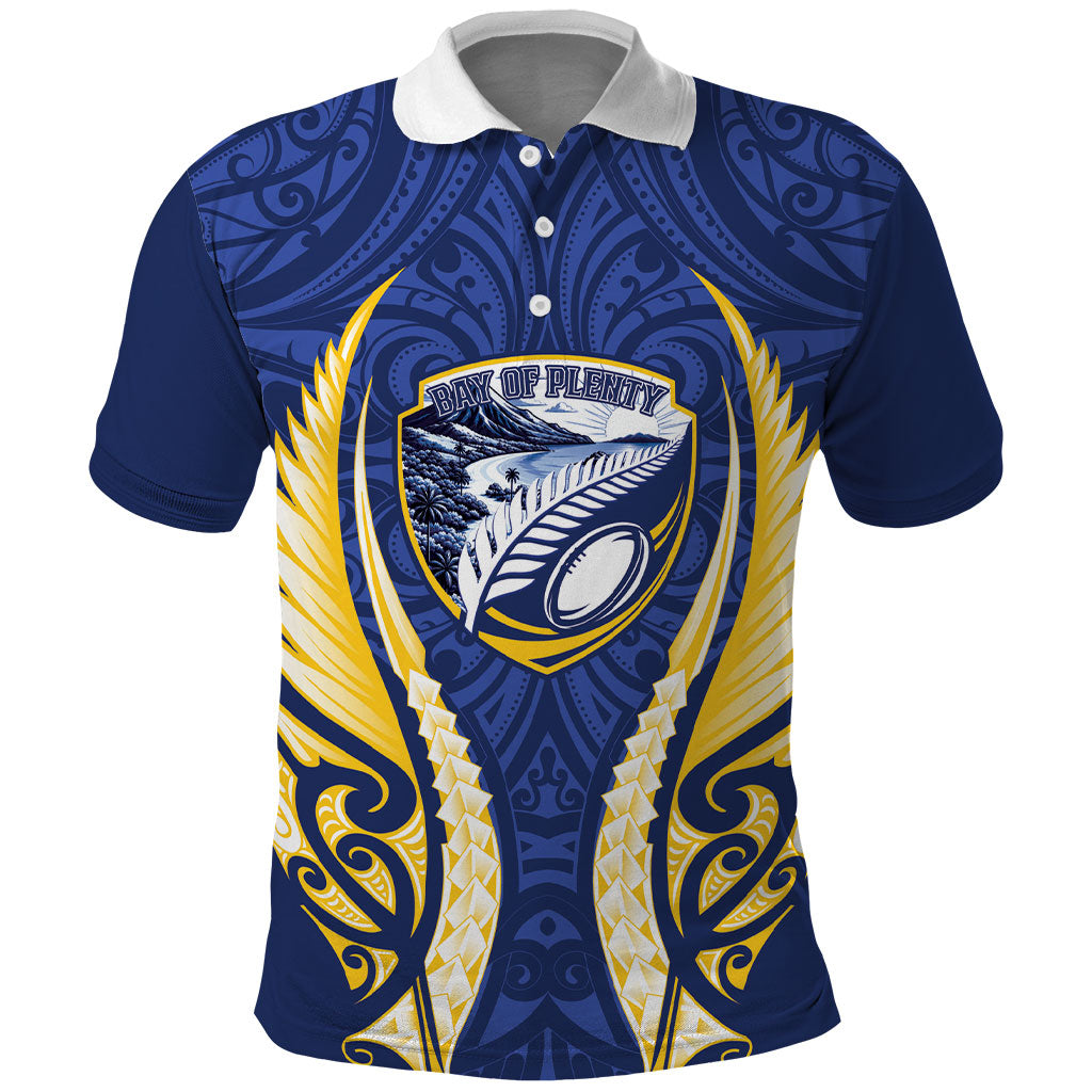 Bay of Plenty 2026 Rugby Custom Polo Shirt NZ Maori Silver Fern LT14 Blue - Polynesian Pride