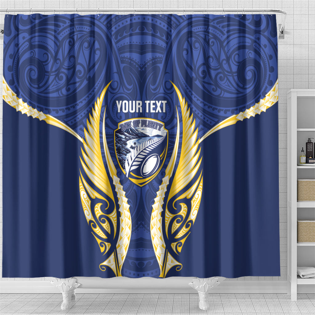 Bay of Plenty 2026 Rugby Custom Shower Curtain NZ Maori Silver Fern