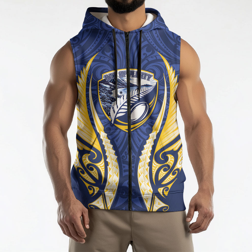 Bay of Plenty 2026 Rugby Custom Sleeveless Zip Hoodie NZ Maori Silver Fern