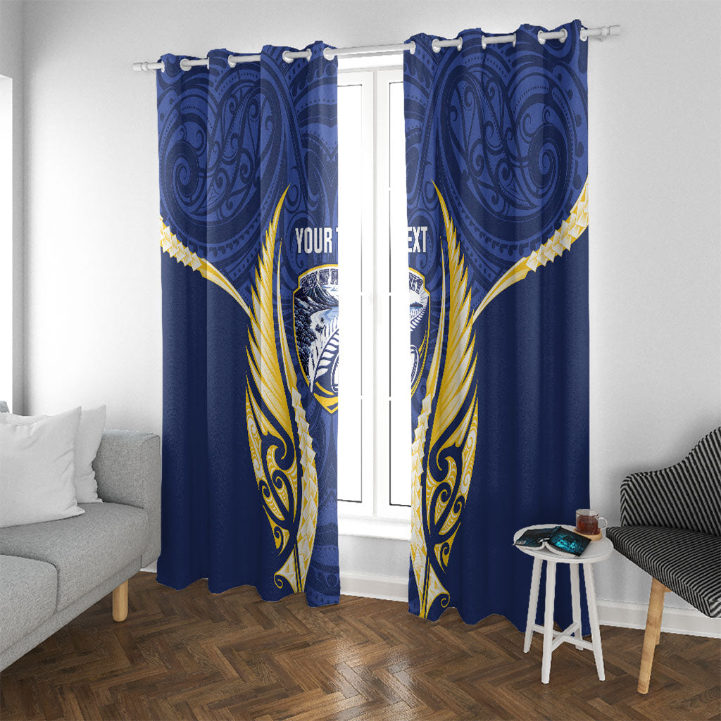 Bay of Plenty 2026 Rugby Custom Window Curtain NZ Maori Silver Fern LT14 With Grommets Blue - Polynesian Pride