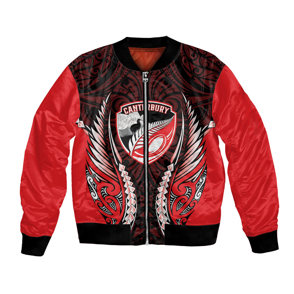 Canterbury 2026 Rugby Custom Bomber Jacket NZ Maori Silver Fern
