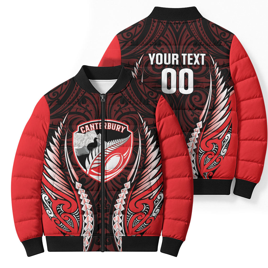 Canterbury 2026 Rugby Custom Bomber Puffer Jacket NZ Maori Silver Fern LT14 - Polynesian Pride