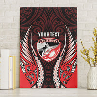 Canterbury 2026 Rugby Custom Canvas Wall Art NZ Maori Silver Fern