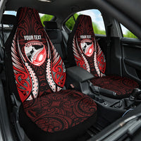 Canterbury 2026 Rugby Custom Car Seat Cover NZ Maori Silver Fern LT14 One Size Red - Polynesian Pride
