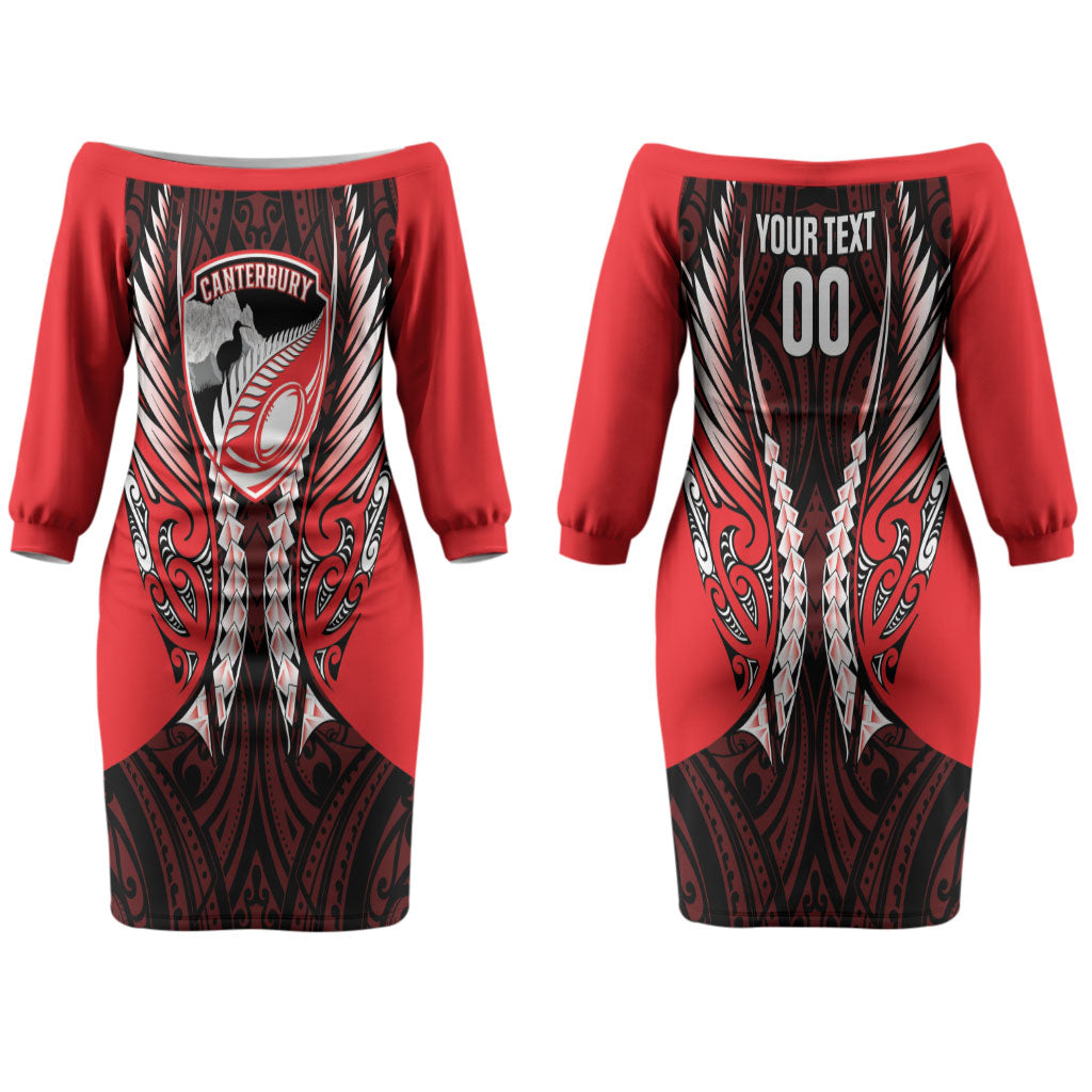 Canterbury 2026 Rugby Custom Couples Matching Off The Shoulder Long Sleeve Dress and Long Sleeve Button Shirt NZ Maori Silver Fern LT14