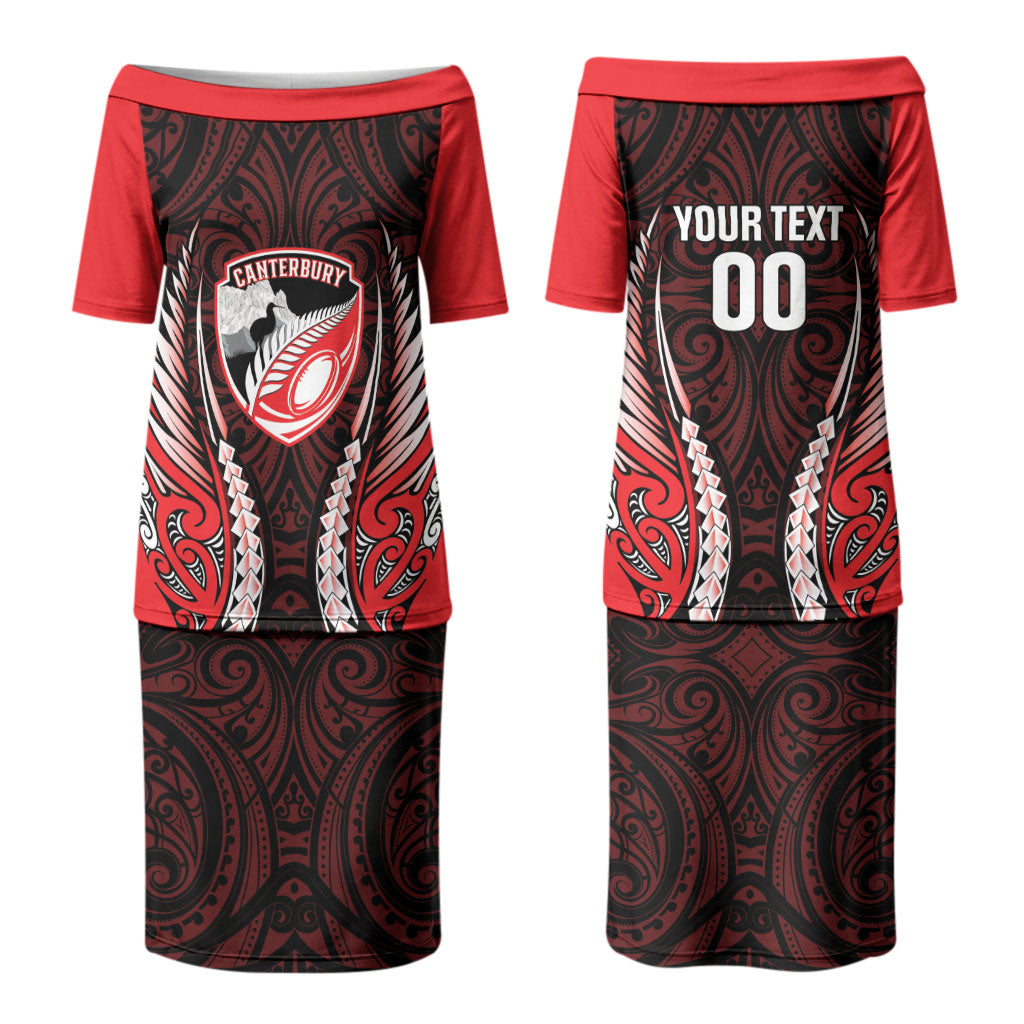 Canterbury 2026 Rugby Custom Couples Matching Puletasi and Long Sleeve Button Shirt NZ Maori Silver Fern LT14 - Polynesian Pride