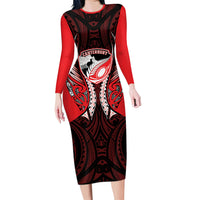 Canterbury 2026 Rugby Custom Family Matching Long Sleeve Bodycon Dress and Hawaiian Shirt NZ Maori Silver Fern