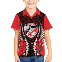 Canterbury 2026 Rugby Custom Family Matching Off Shoulder Short Dress and Hawaiian Shirt NZ Maori Silver Fern