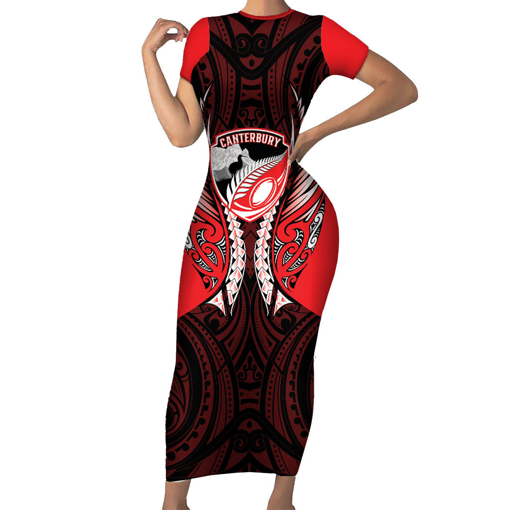 Canterbury 2026 Rugby Custom Family Matching Short Sleeve Bodycon Dress and Hawaiian Shirt NZ Maori Silver Fern