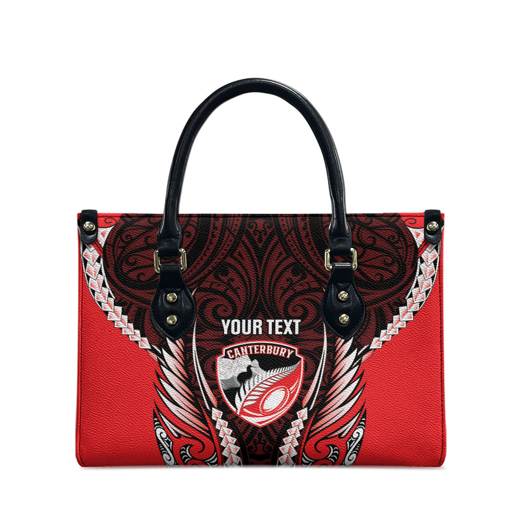 Canterbury 2026 Rugby Custom Leather Bag NZ Maori Silver Fern LT14 - Polynesian Pride