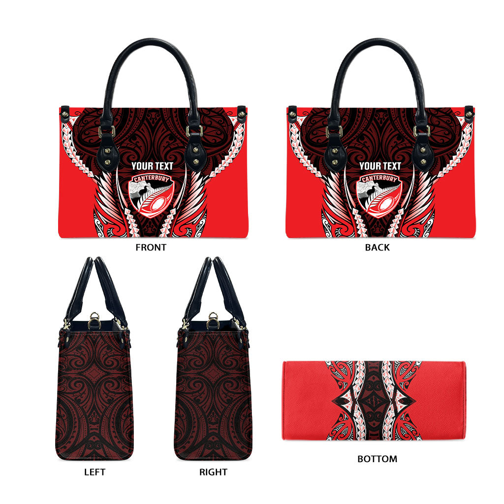 Canterbury 2026 Rugby Custom Leather Bag NZ Maori Silver Fern LT14 - Polynesian Pride