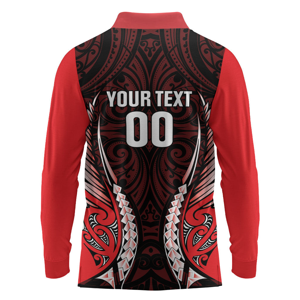 Canterbury 2026 Rugby Custom Long Sleeve Polo Shirt NZ Maori Silver Fern