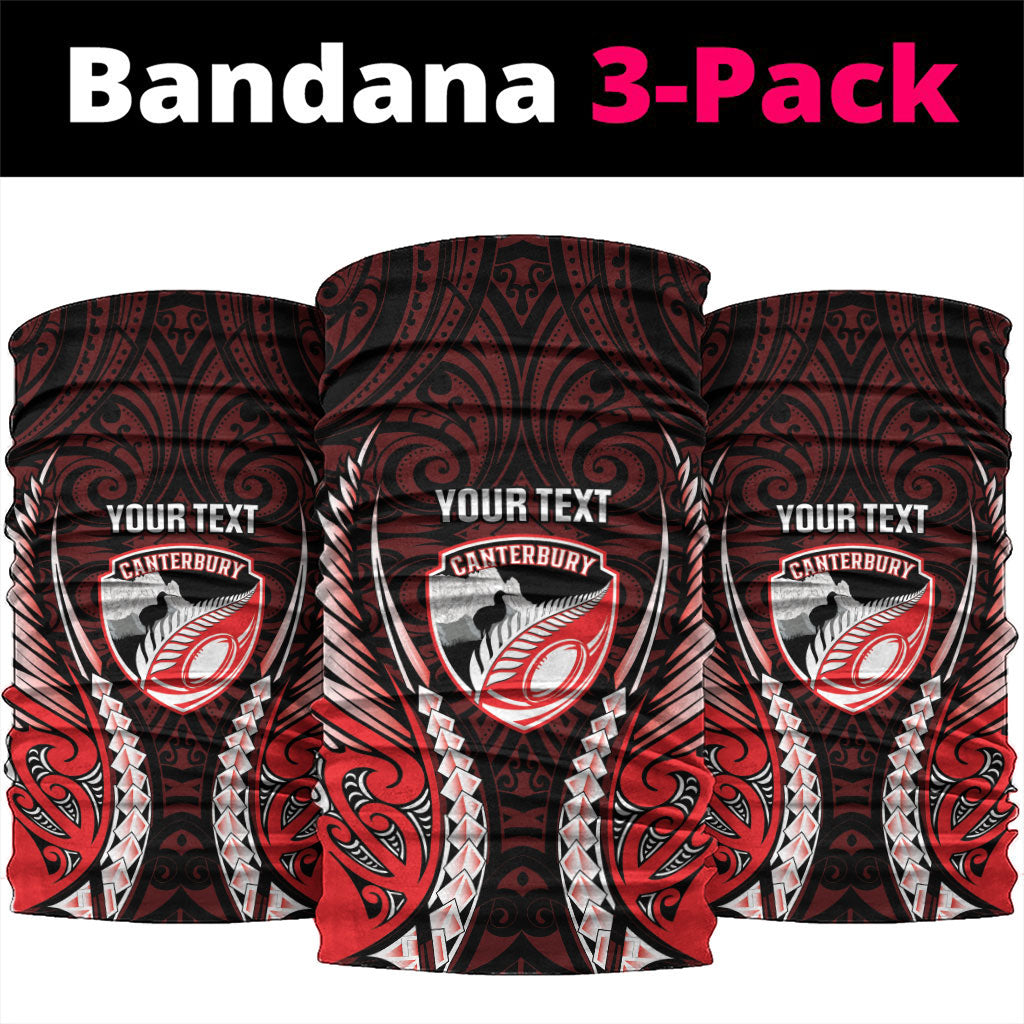Canterbury 2026 Rugby Custom Neck Gaiter NZ Maori Silver Fern LT14 package One Size: 25*50cm Red - Polynesian Pride