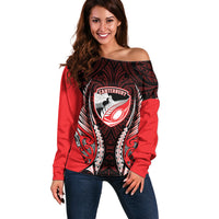 Canterbury 2026 Rugby Custom Off Shoulder Sweater NZ Maori Silver Fern