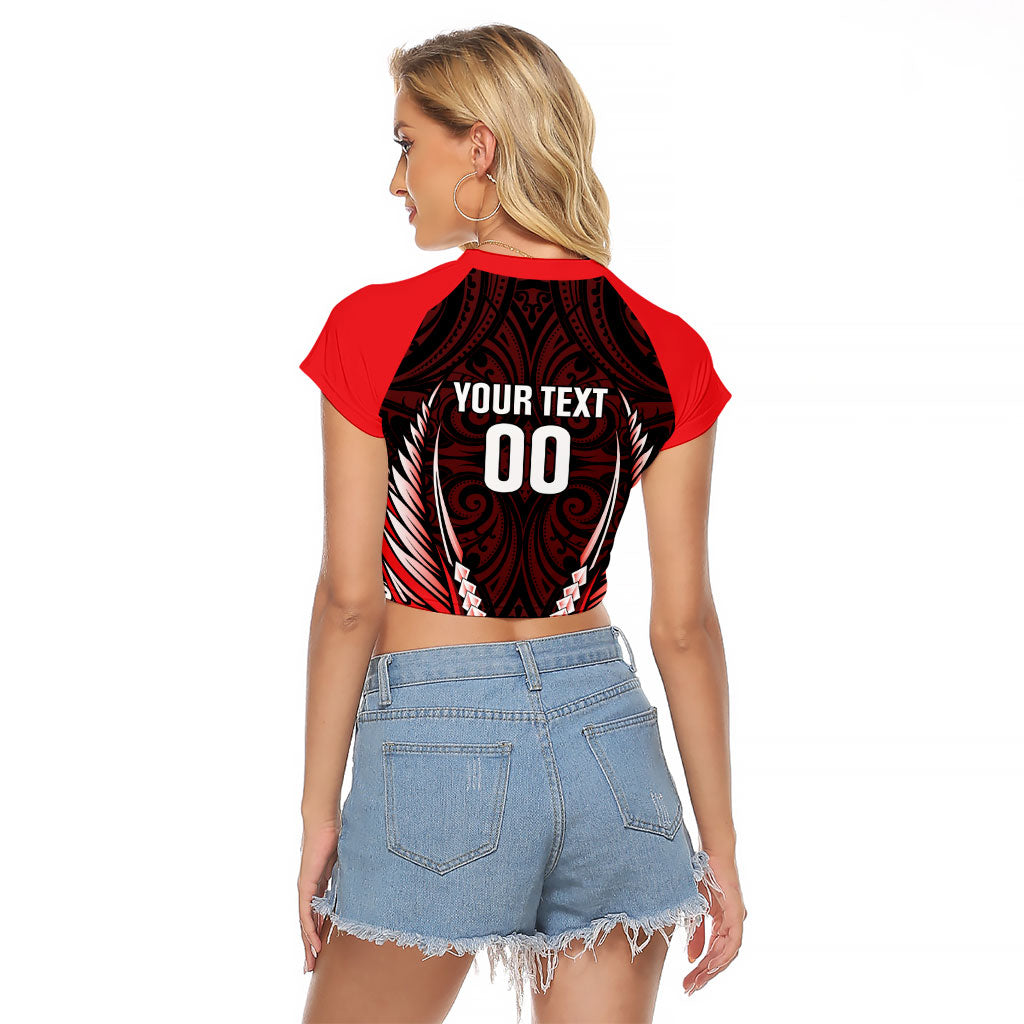 Canterbury 2026 Rugby Custom Raglan Cropped T Shirt NZ Maori Silver Fern LT14 - Polynesian Pride
