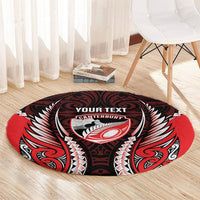 Canterbury 2026 Rugby Custom Round Carpet NZ Maori Silver Fern LT14 - Polynesian Pride