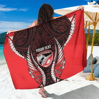 Canterbury 2026 Rugby Custom Sarong NZ Maori Silver Fern LT14 One Size 44 x 66 inches Red - Polynesian Pride