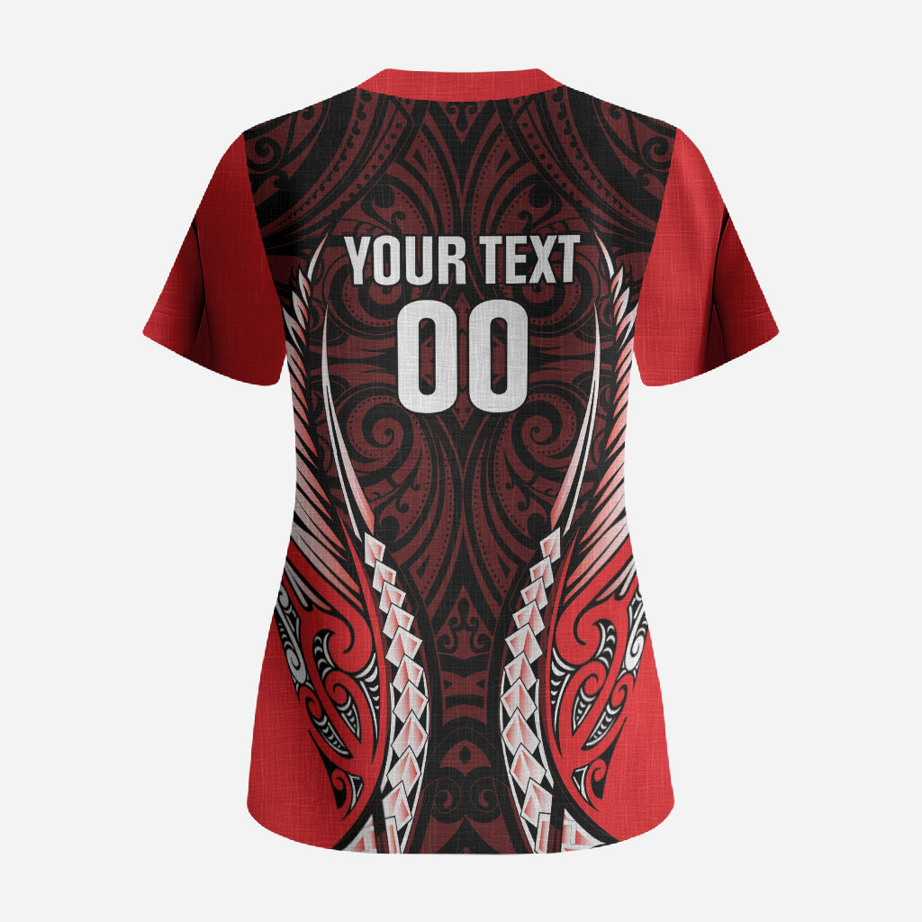 Canterbury 2026 Rugby Custom Scrub Top NZ Maori Silver Fern