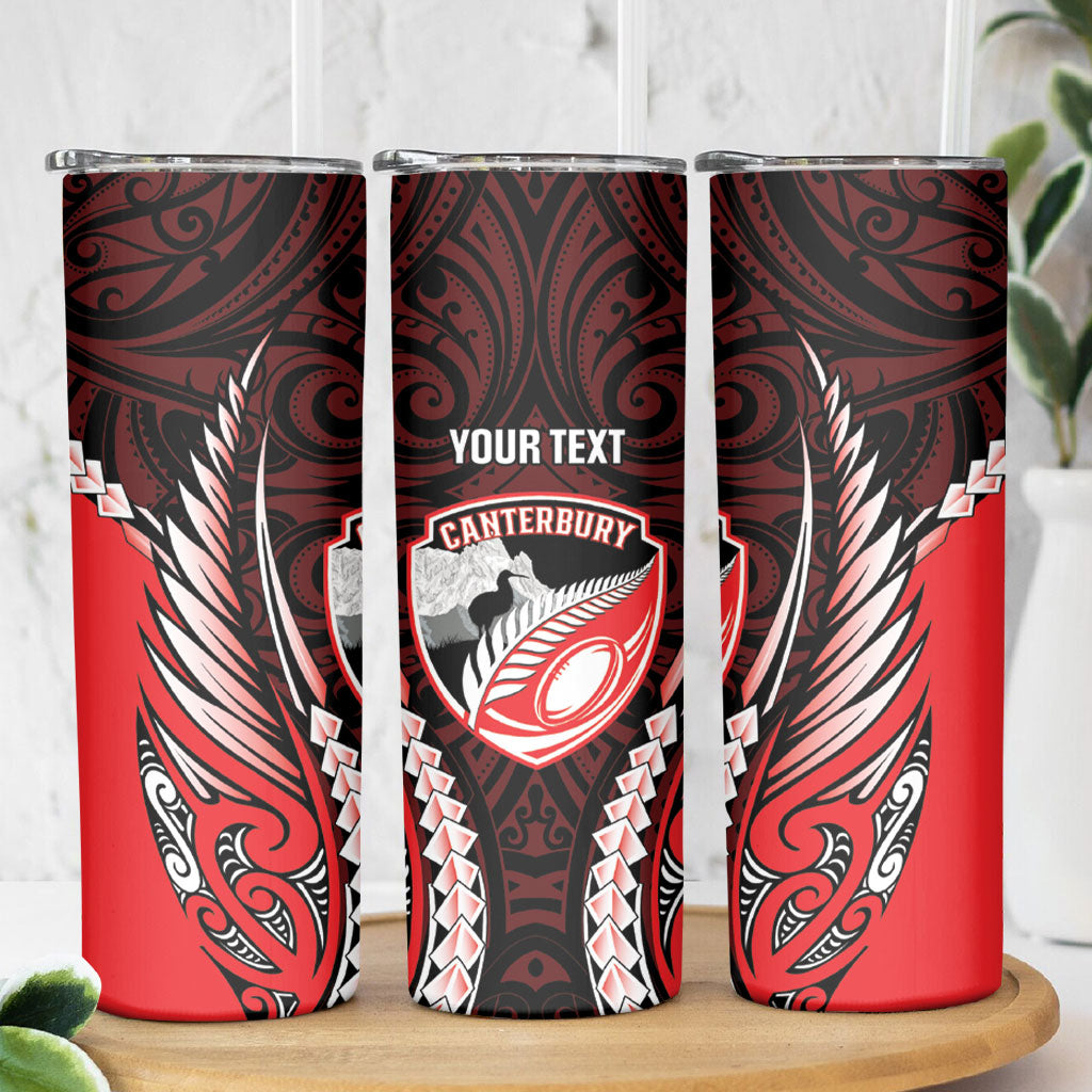 Canterbury 2026 Rugby Custom Skinny Tumbler NZ Maori Silver Fern