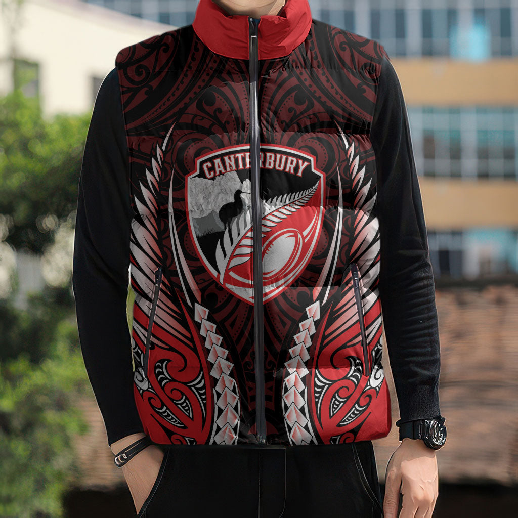 Canterbury 2026 Rugby Custom Sleeveless Puffer Jacket NZ Maori Silver Fern