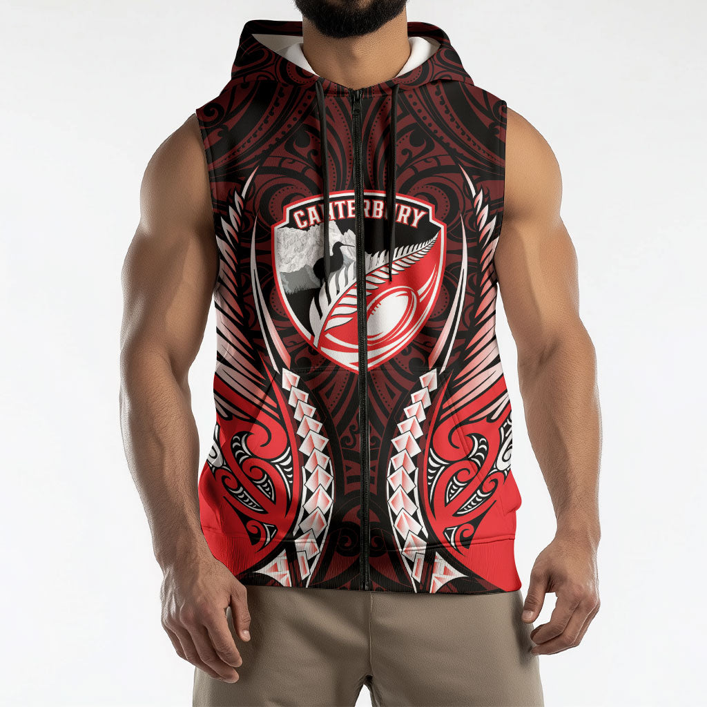 Canterbury 2026 Rugby Custom Sleeveless Zip Hoodie NZ Maori Silver Fern
