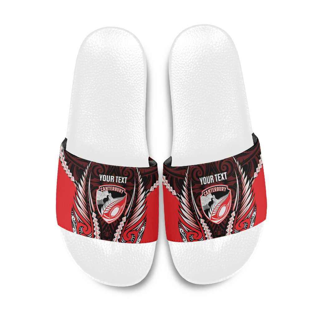 Canterbury 2026 Rugby Custom Slide Sandals NZ Maori Silver Fern