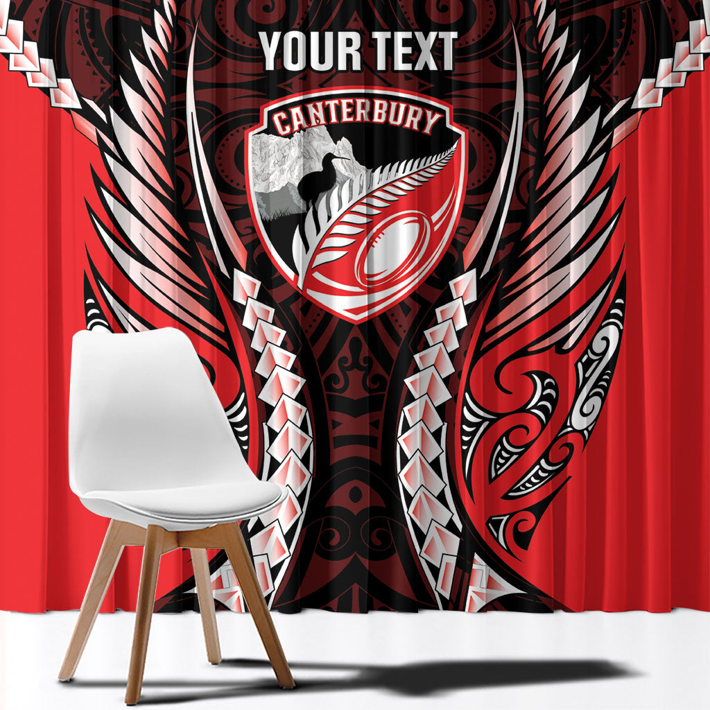 Canterbury 2026 Rugby Custom Window Curtain NZ Maori Silver Fern LT14 - Polynesian Pride