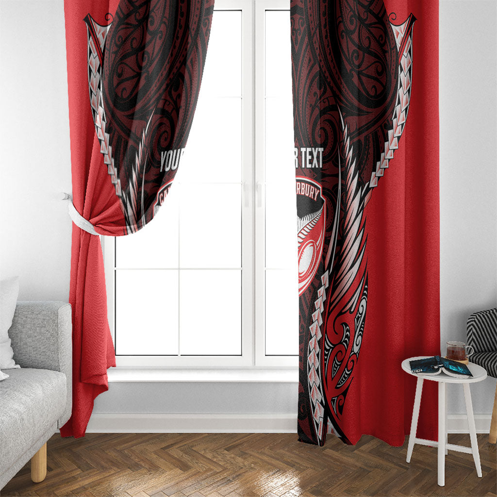 Canterbury 2026 Rugby Custom Window Curtain NZ Maori Silver Fern LT14 - Polynesian Pride